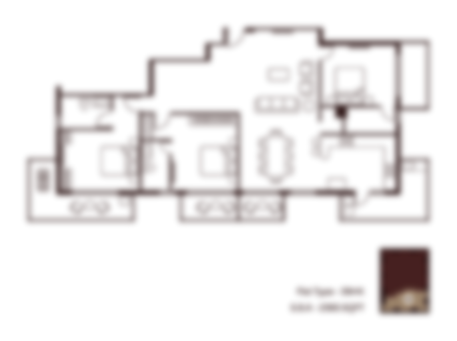 A uniquely contoured 3BHK designed to create natural zoning between living and private spaces, enhancing comfort, openness, and privacy.