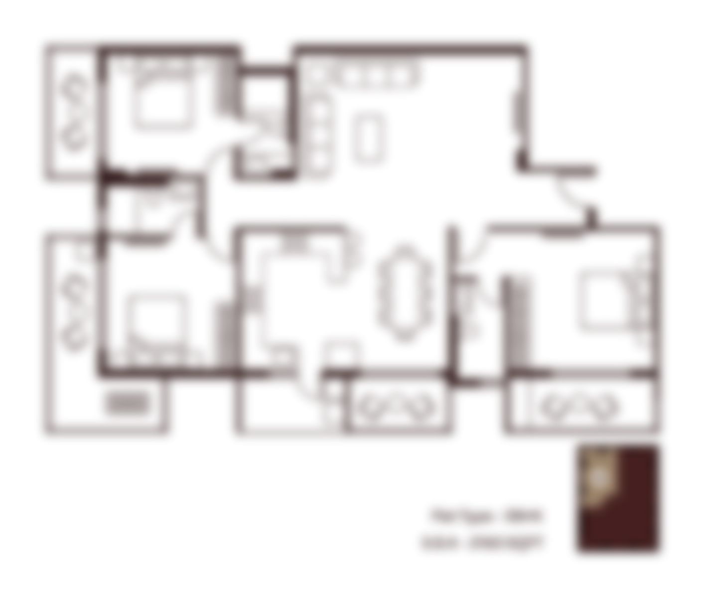 A refined 3BHK designed to offer fluid movement, creating a home that feels open, calm, and intuitively planned.