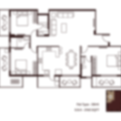 A refined 3BHK designed to offer fluid movement, creating a home that feels open, calm, and intuitively planned.